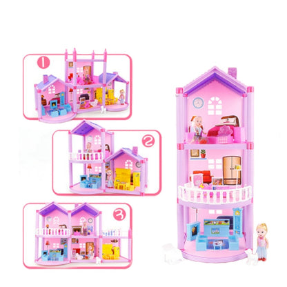 Maison de poupée miniature de princesse DIY à assembler Petite villa simulation Maison de rêve Jouet pour fille, Maison de poupée miniature de princesse