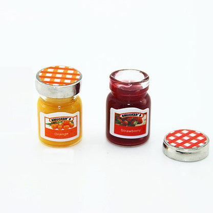 Mini accessoires de maison de poupée Mini pot à confiture Condiments de cuisine de simulation, Pot à confiture
