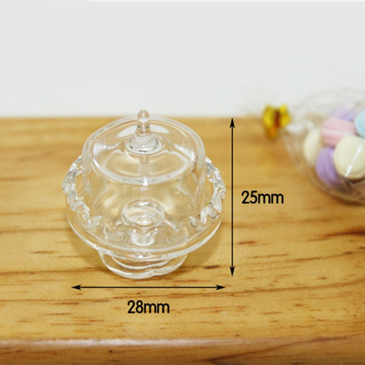 Mini accessoires de maison de poupée Dessert Pot Planche à pâtisserie Jouet de cuisine pour enfants, Pot à bonbons