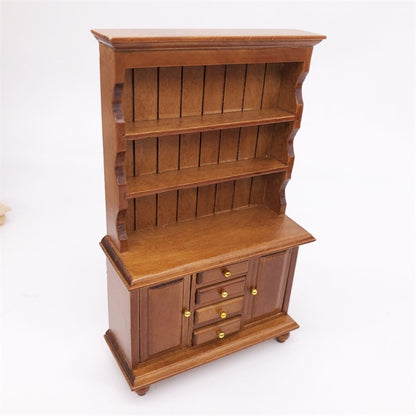 Meuble miniature multifonction en bois pour maison de poupée (bibliothèque) à l'échelle 1/12