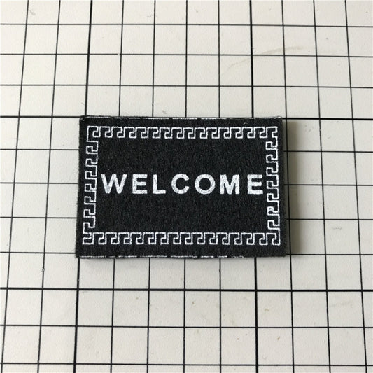 Accessoires de maison de poupée de simulation faits à la main Tapis de sol de bienvenue modèle