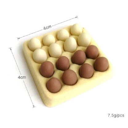Mini boîte à œufs de maison de poupée avec 16 œufs, jouet miniature, mini boîte à œufs