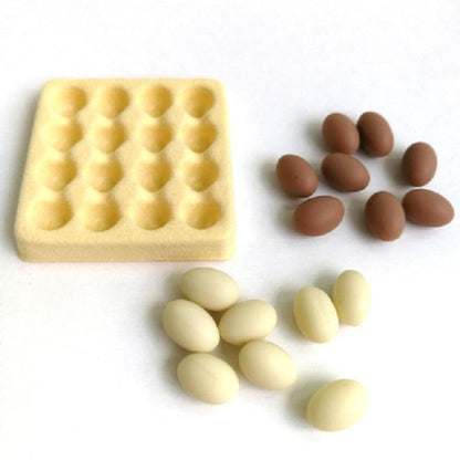 Mini boîte à œufs de maison de poupée avec 16 œufs, jouet miniature, mini boîte à œufs