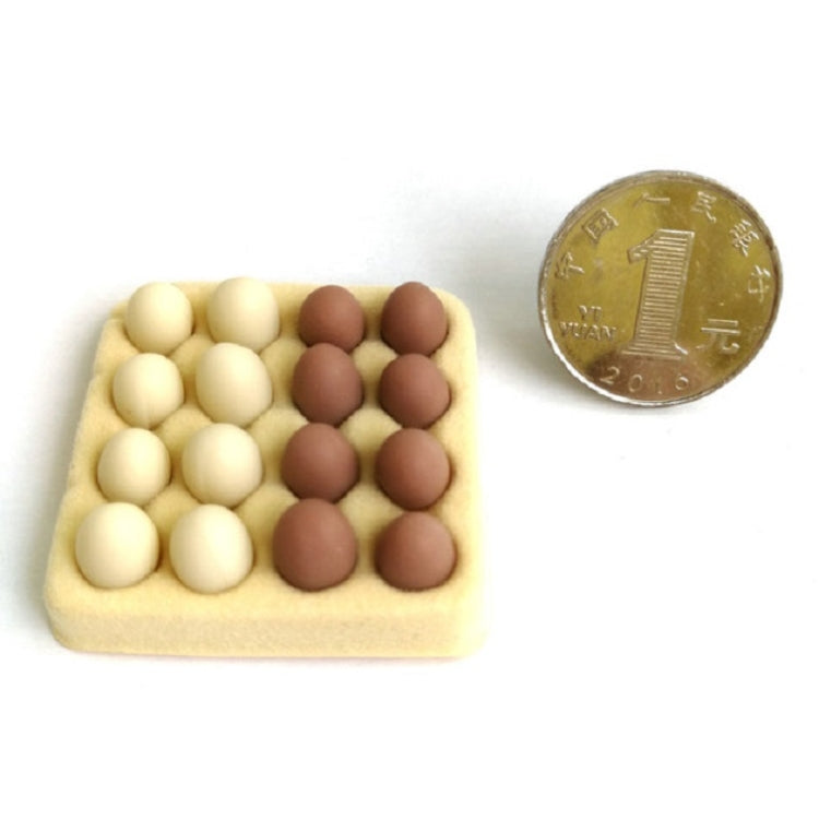 Mini boîte à œufs de maison de poupée avec 16 œufs, jouet miniature, mini boîte à œufs