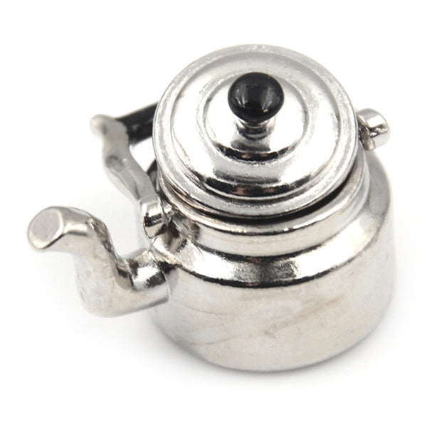 Bouilloire miniature en métal pour maison de poupée, jouet de cuisine classique, bouilloire en métal