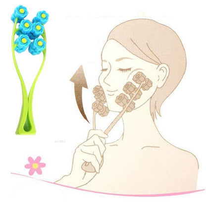 Manual Roller Face Massager Face Beauty Instrument Facial Double Chin Tool, Pink, Blue
