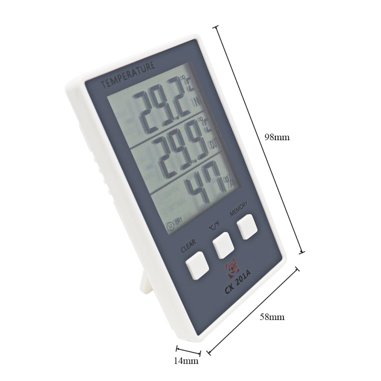 CX-201A LCD Digital Weather Station Thermometer Hygrometer Indoor  Outdoor Temperature Humidity Meter with Temperature Sensor, CX-201A