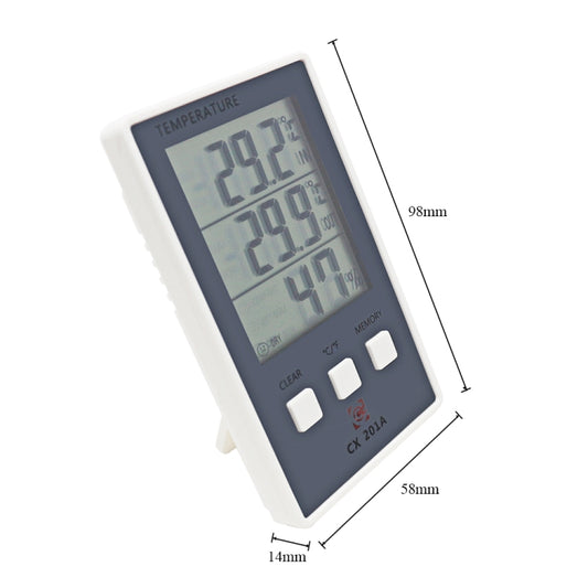 CX-201A LCD Digital Weather Station Thermometer Hygrometer Indoor  Outdoor Temperature Humidity Meter with Temperature Sensor, CX-201A
