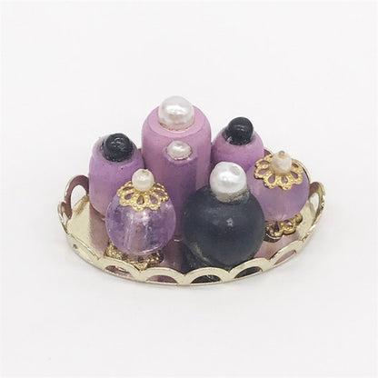 3 PCS Mini Doll House Dressing Table Decoration Cosmetic Set