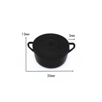 Doll House Miniature Kitchen Cooking Tools Alloy Copper Pot with Lid
