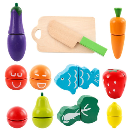 Jouet de coupe de fruits et légumes en bois pour le développement précoce et l'éducation des enfants, jouet de coupe de fruits et légumes