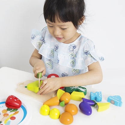 Jouet de coupe de fruits et légumes en bois pour le développement précoce et l'éducation des enfants, jouet de coupe de fruits et légumes