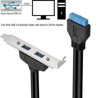 50CM USB3.0 Rear PCI Baffle Line Full Height Chassis DIY With Ear 20pin Transfer Cable