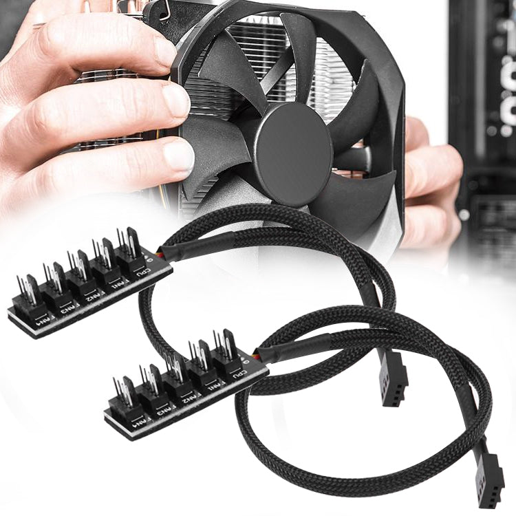 2 PCS Computer Fan PWM Hub Computer Chassis Fan Hub, A Drag Five, A Drag Four