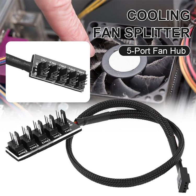 2 PCS Computer Fan PWM Hub Computer Chassis Fan Hub, A Drag Five, A Drag Four