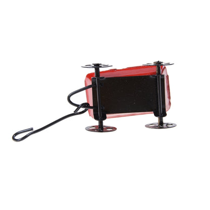1:12 Mini mignonne maison de poupée miniature en métal rouge petit chariot de jardin jouet accessoire de mobilier pour la décoration de la maison cadeau, petit chariot rouge