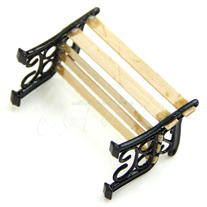 3 Bancs en Bois, Miniature de Maison de Poupée, Meuble de Jardin, Jouet pour Enfants, Jeu de Rôle