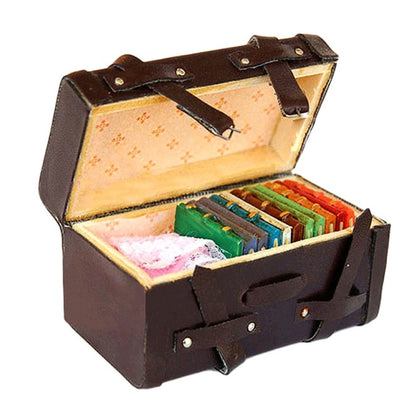 1/12 Miniatur Puppenhaus Vintage Koffer Gepäck zum Rollenspiel, Koffer Gepäck