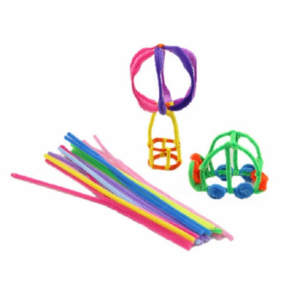 100 PIÈCES Bâtons en peluche, jouets éducatifs pour enfants, matériaux faits à la main, livraison de couleurs aléatoires