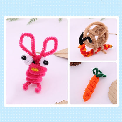 100 PIÈCES Bâtons en peluche, jouets éducatifs pour enfants, matériaux faits à la main, livraison de couleurs aléatoires