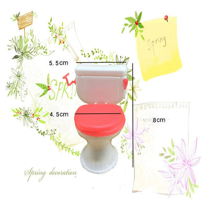 3 PCS Doll House Plastic Accessories Set Wash Basin Toilet, Washroom Set