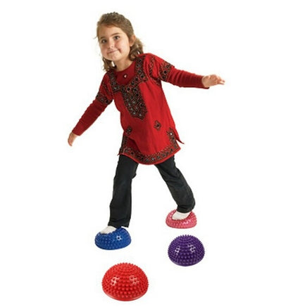 Pierres de gué d'équilibre hémisphérique Balle de massage hérissée Durian Jeux d'intérieur et d d'extérieur d'intégration sensorielle Jouets pour enfants, Jaune, Violet, Rose Rouge, Rouge, Bleu, Vert