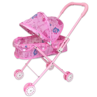 Poussette pliante pour poupées avec auvent en fer, Poussette en fer