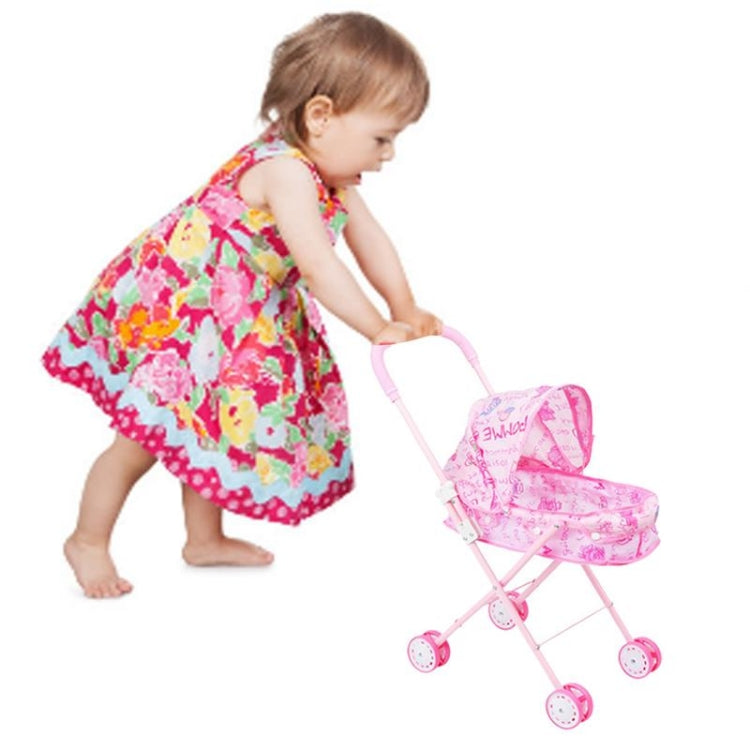 Poussette pliante pour poupées avec auvent en fer, Poussette en fer