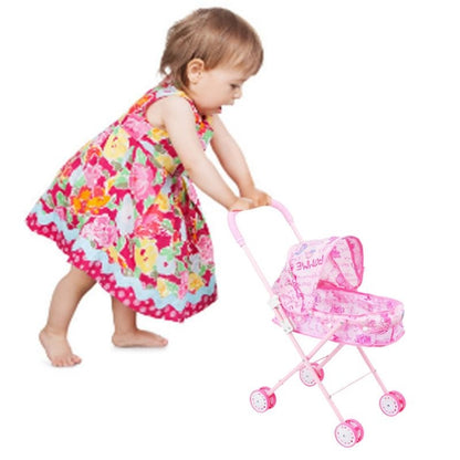 Poussette pliante pour poupées avec auvent en fer, Poussette en fer
