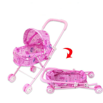 Poussette pliante pour poupées avec auvent en fer, Poussette en fer