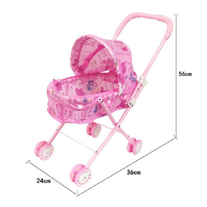 Poussette pliante pour poupées avec auvent en fer, Poussette en fer