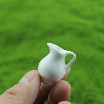 3 mini accessoires de maison de poupée en céramique, vase en céramique