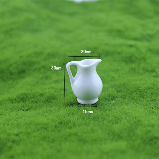 3 mini accessoires de maison de poupée en céramique, vase en céramique
