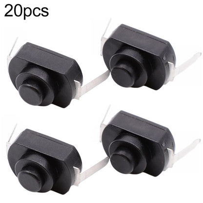 20 PCS YT-1208-YD LED Flashlight Button Switch, Bent Feet, Straight Feet