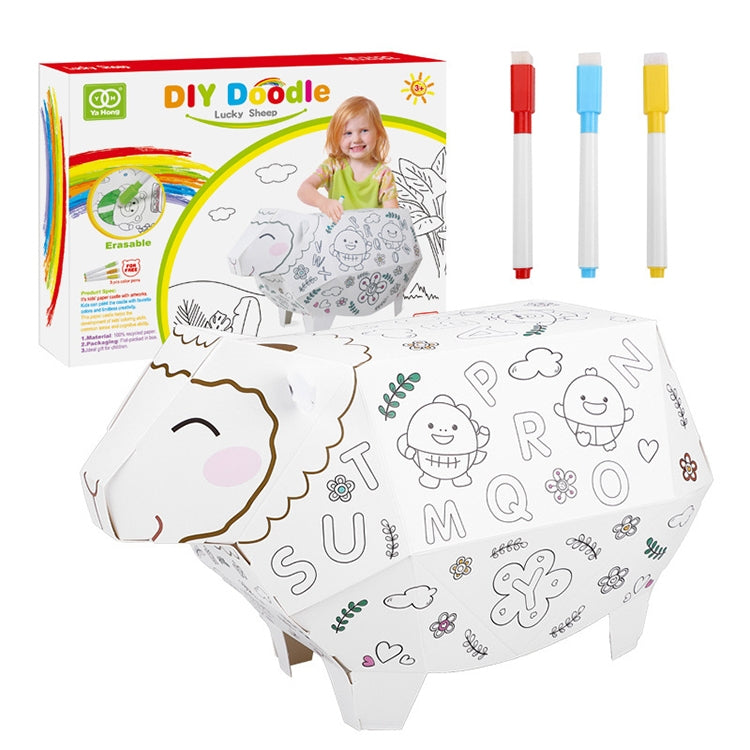3D Graffiti Assembling DIY Manual Folding Paperboard Children Educational Toys, Lucky Sheep, Mini Circus, Candy Car