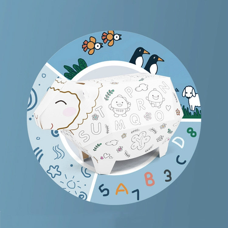 3D Graffiti Assembling DIY Manual Folding Paperboard Children Educational Toys, Lucky Sheep, Mini Circus, Candy Car