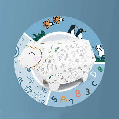 3D Graffiti Assembling DIY Manual Folding Paperboard Children Educational Toys, Lucky Sheep, Mini Circus, Candy Car
