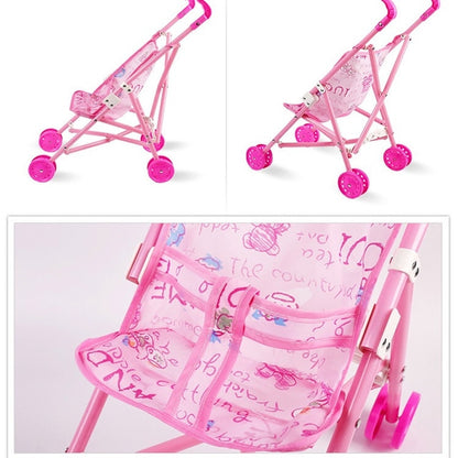 Mini-maison de poupée en plastique, ensemble de poussette pour bébé, jouets éducatifs pour enfants, livraison de couleur aléatoire, ensemble de poussette pour bébé