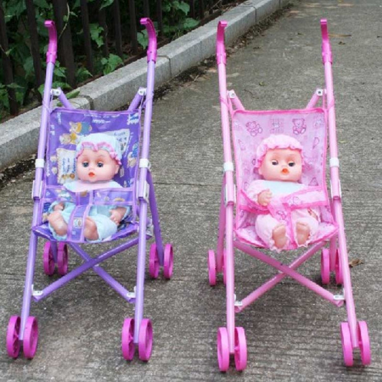 Mini-maison de poupée en plastique, ensemble de poussette pour bébé, jouets éducatifs pour enfants, livraison de couleur aléatoire, ensemble de poussette pour bébé