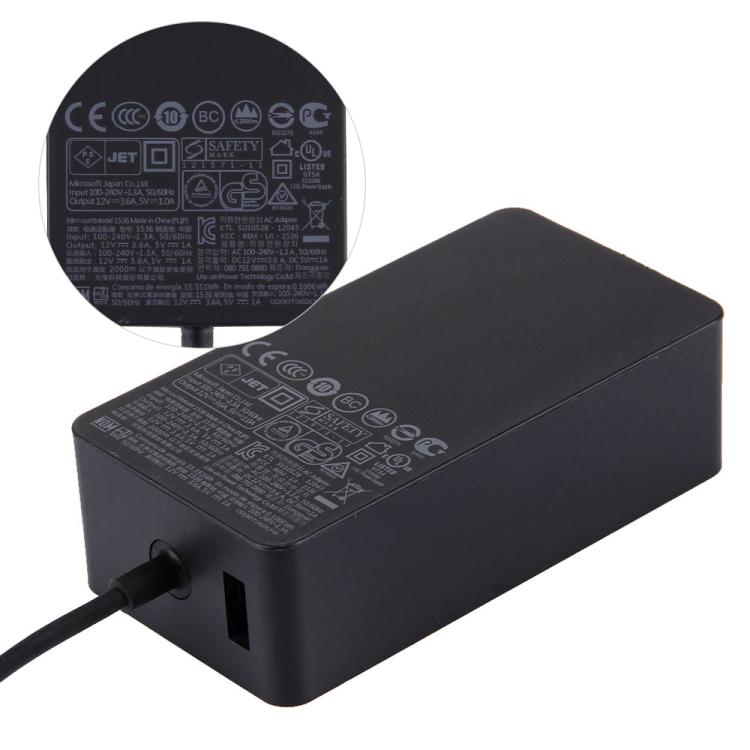 1536 48W 12V 3.6A Original AC Adapter Power Supply for Microsoft Surface Pro 2 / 1, US Plug
