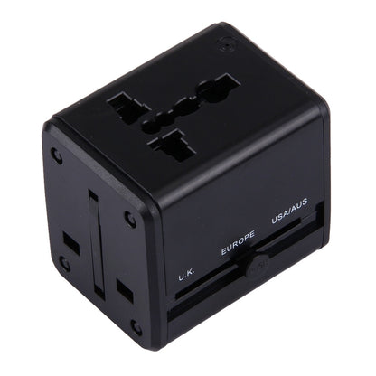 World-Wide Universal Travel Concealable Plugs Adapter with & Built-in Dual USB Ports Charger for US, UK, AU, EU