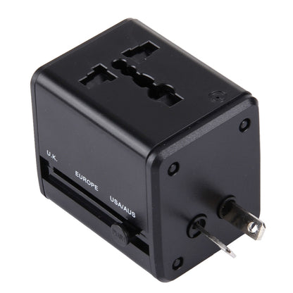 World-Wide Universal Travel Concealable Plugs Adapter with & Built-in Dual USB Ports Charger for US, UK, AU, EU