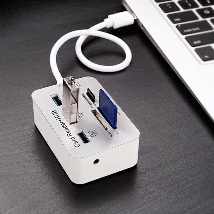 USB 3.1 Type-C COMBO 3 Ports HUB + MS DUO / SD(HC) / M2 / T-Flash Card Reader with LED Indication, 3 Ports USB+MS DUO+M2+TF