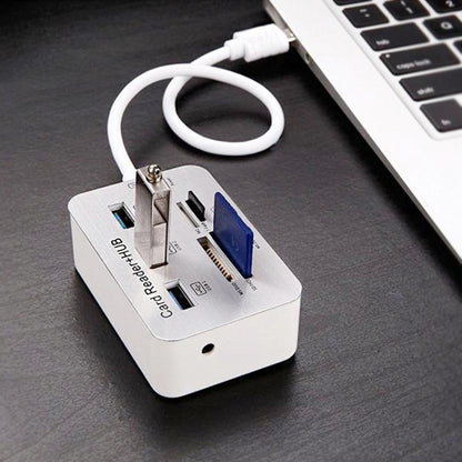 USB 3.1 Type-C COMBO 3 Ports HUB + MS DUO / SD(HC) / M2 / T-Flash Card Reader with LED Indication, 3 Ports USB+MS DUO+M2+TF