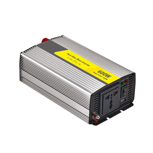 Inversor de corriente SUVPR DY-LG600S de onda sinusoidal pura para coche, 600 W, 24 V CC a 220 V CA, con toma de corriente universal, 600 W, 12 V CC y 24 V CC.