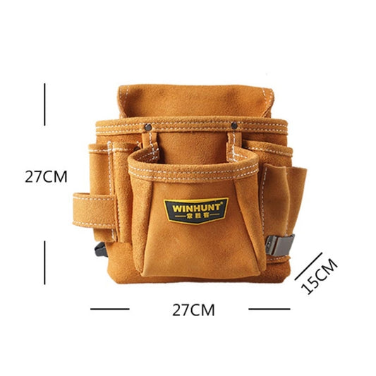 WINHUNT Sac à outils électrique multifonctionnel en cuir de vachette épais, pochette de réparation, WH037