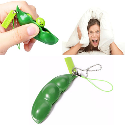 3 PCS Créatif Extrusion Pois Soja Jouet Anti-Stress Porte-clés, Expression Aléatoire, Extrusion Pois