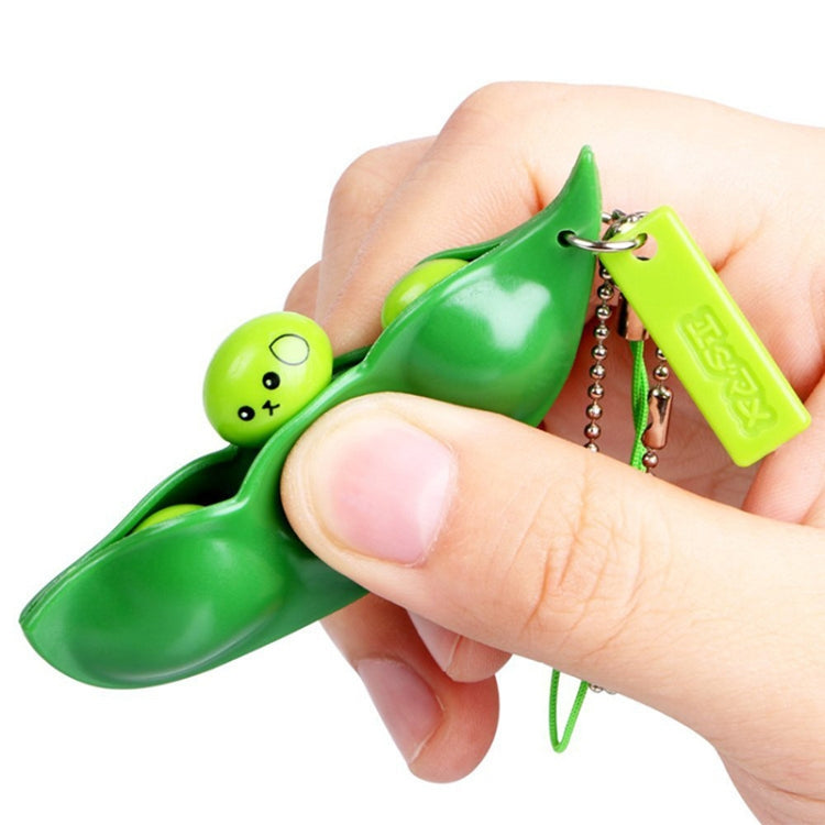 3 PCS Créatif Extrusion Pois Soja Jouet Anti-Stress Porte-clés, Expression Aléatoire, Extrusion Pois