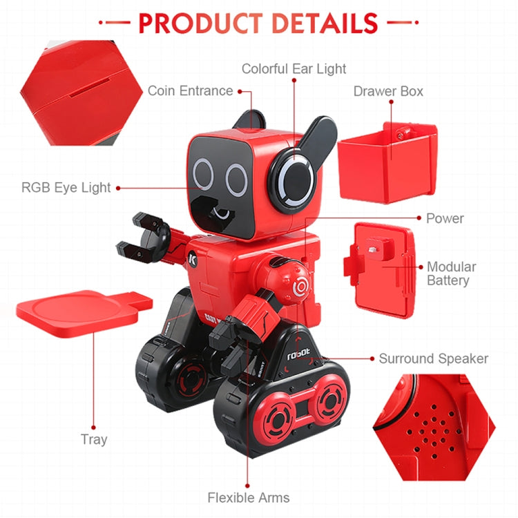 JJR/C R4 Cady Wile Robot de Gestion d'Argent Robo-Advisor Intelligent 2,4 GHz avec Télécommande et Lumière LED Colorée, Distance de Contrôle à Distance : 15m, Âge : 8 Ans et Plus, R4