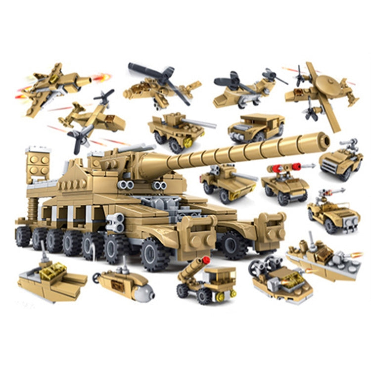KAZI Super Tanks Blocs de construction 16 en 1 Briques Modèle Brinquedos Jouets, Âge recommandé : 6 ans et plus, 84031
